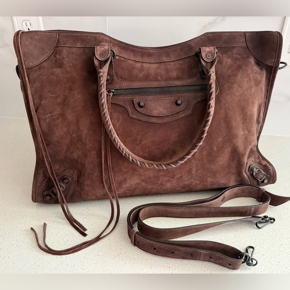 Balenciaga Le City Brown Suede Bag Large SOLD OUT - Picture 2 of 12
